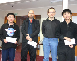 Hao Jia, Daniel Runcan, FM Ben Hague and Hans Gao
